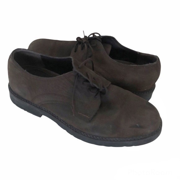 NUNN BUSH Brown Brushed Leather Derbies Lace Up Shoes Mens Size 8.5 - Picture 1 of 8